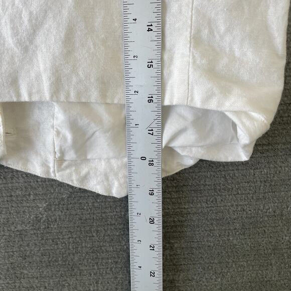 Gap Linen Vest Women M Linen Blend White Button Clean Minimalist Classic - Picture 3 of 7